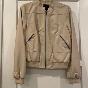 New Leather Joie Bomber Jacket - Size Small